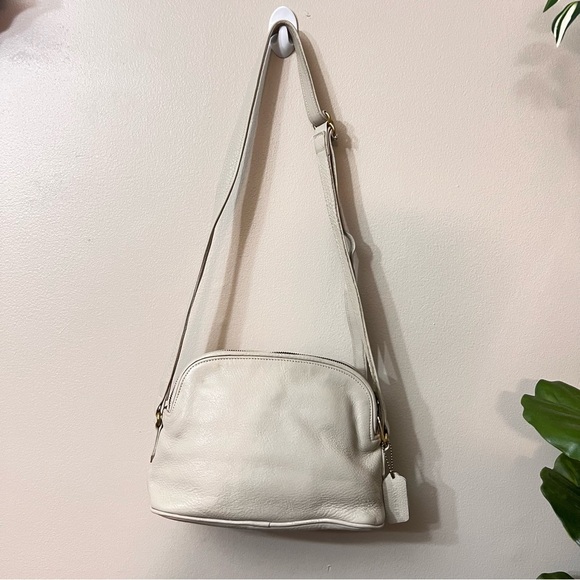 Coach Handbags - RARE Vintage COACH Cream Natural Grain Double Zip Satchel 4914